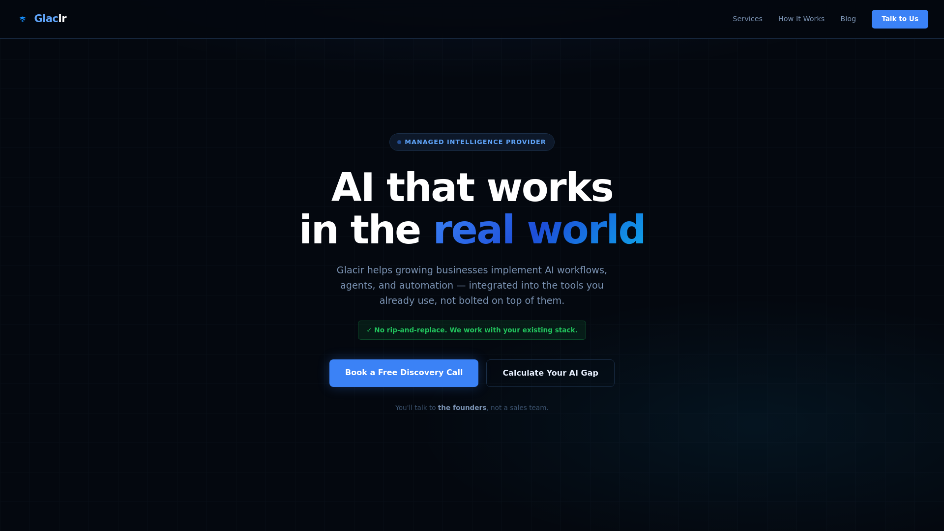 website screenshot of https://glacirai.pages.dev/