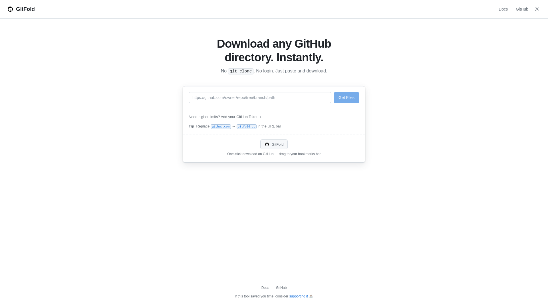 website screenshot of https://gitfold.cc/