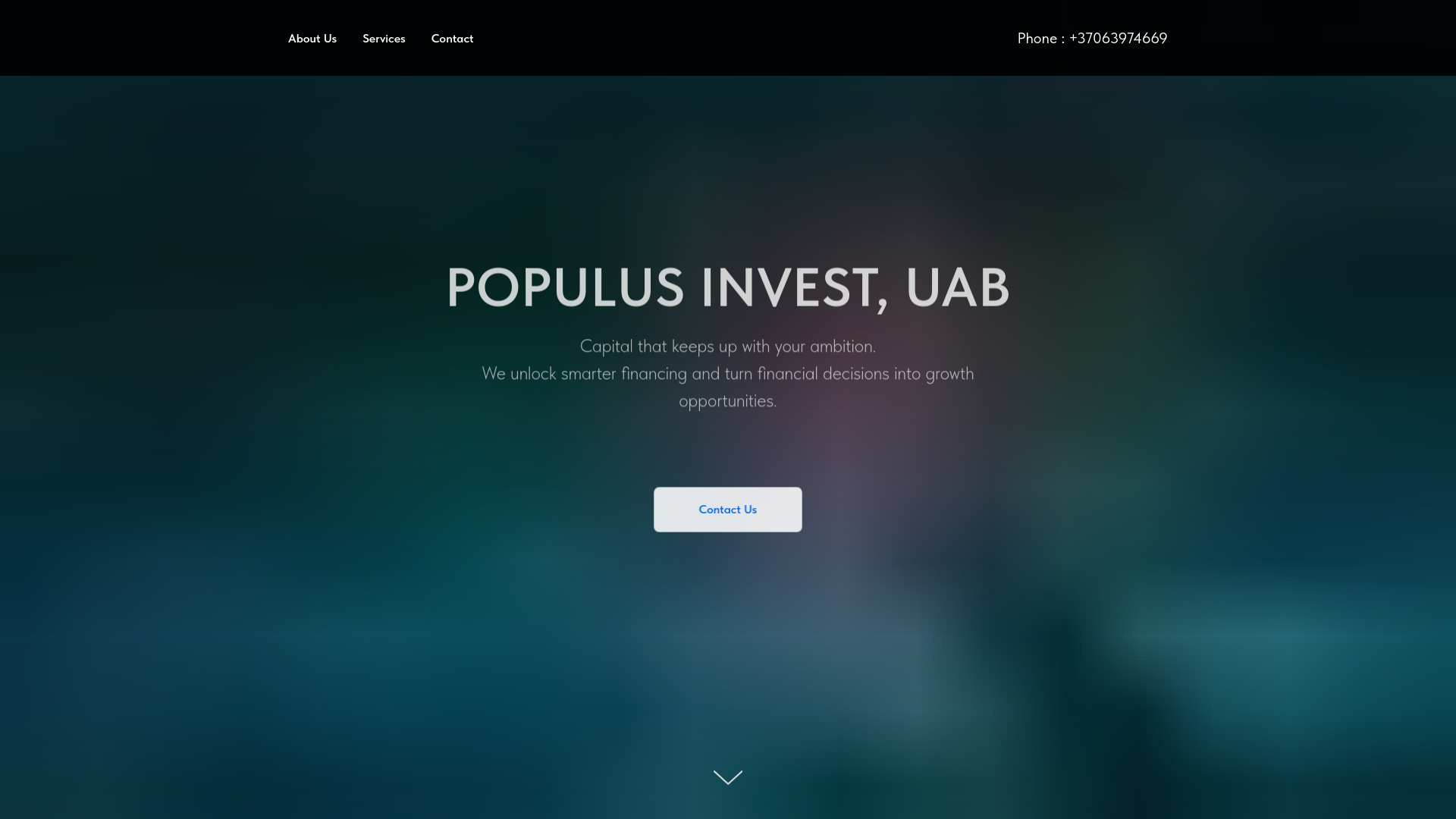 website screenshot of https://populusinvestuab.com