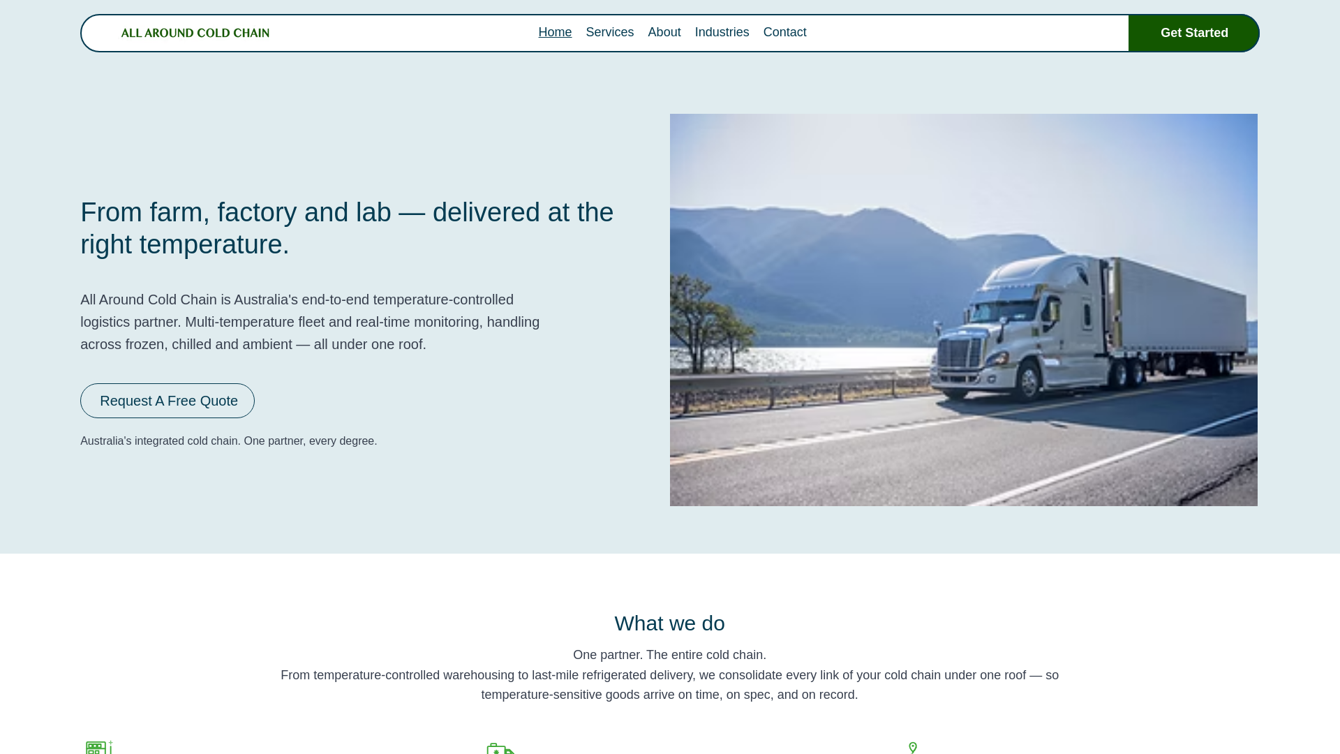 website screenshot of https://allaroundcoldchain.com/
