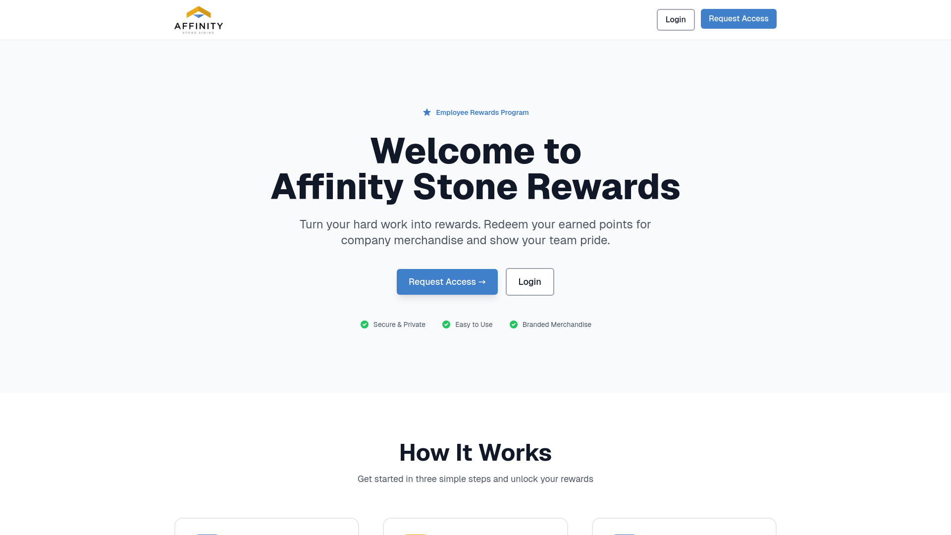 website screenshot of https://affinitystonestore.com