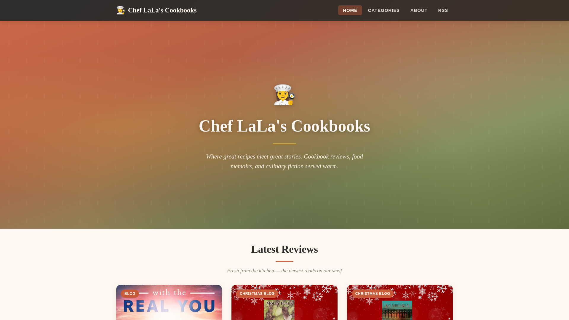 website screenshot of https://cheflalacookbooks.pages.dev/