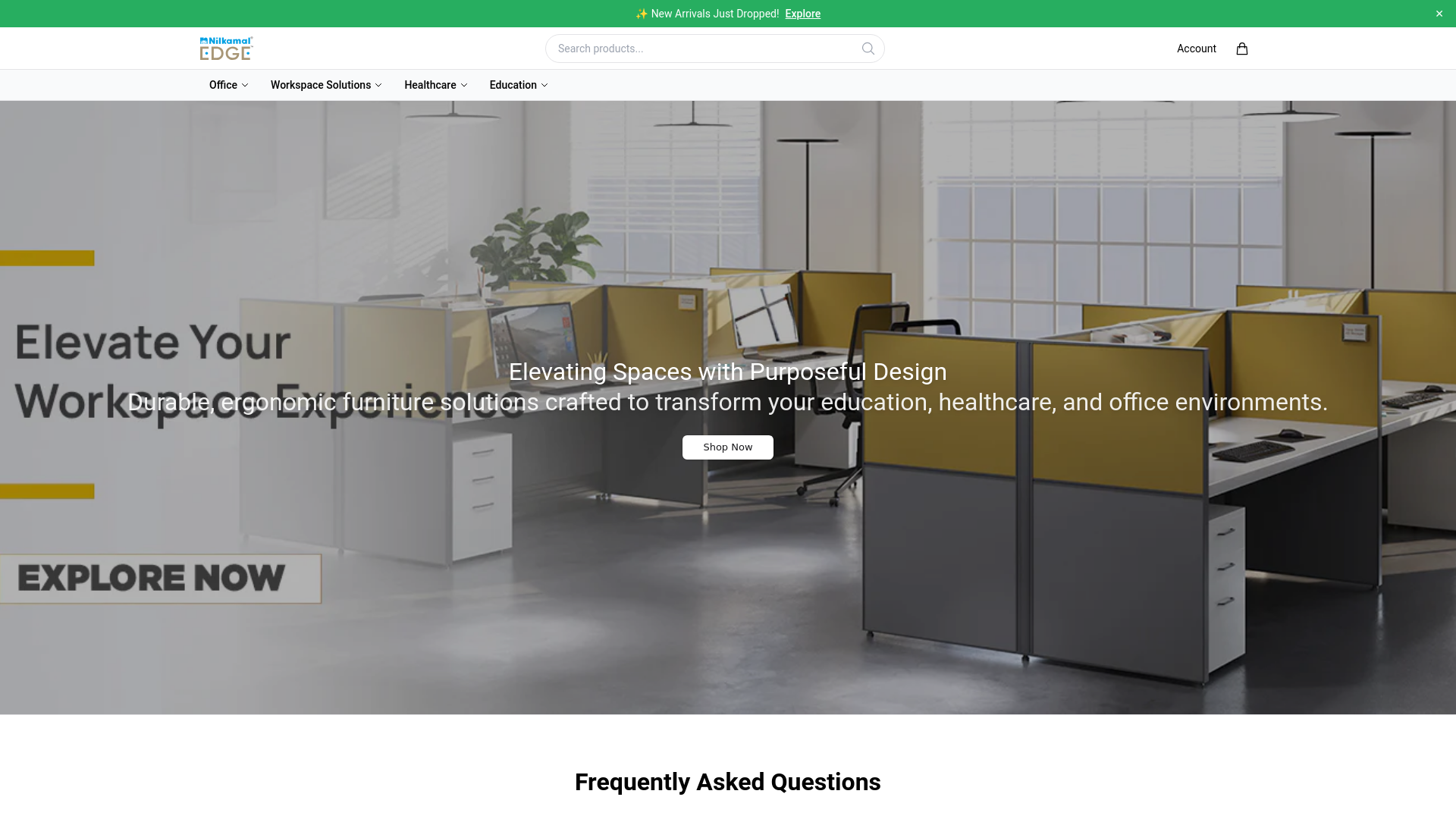 website screenshot of https://nilkamaledgehome.shop/