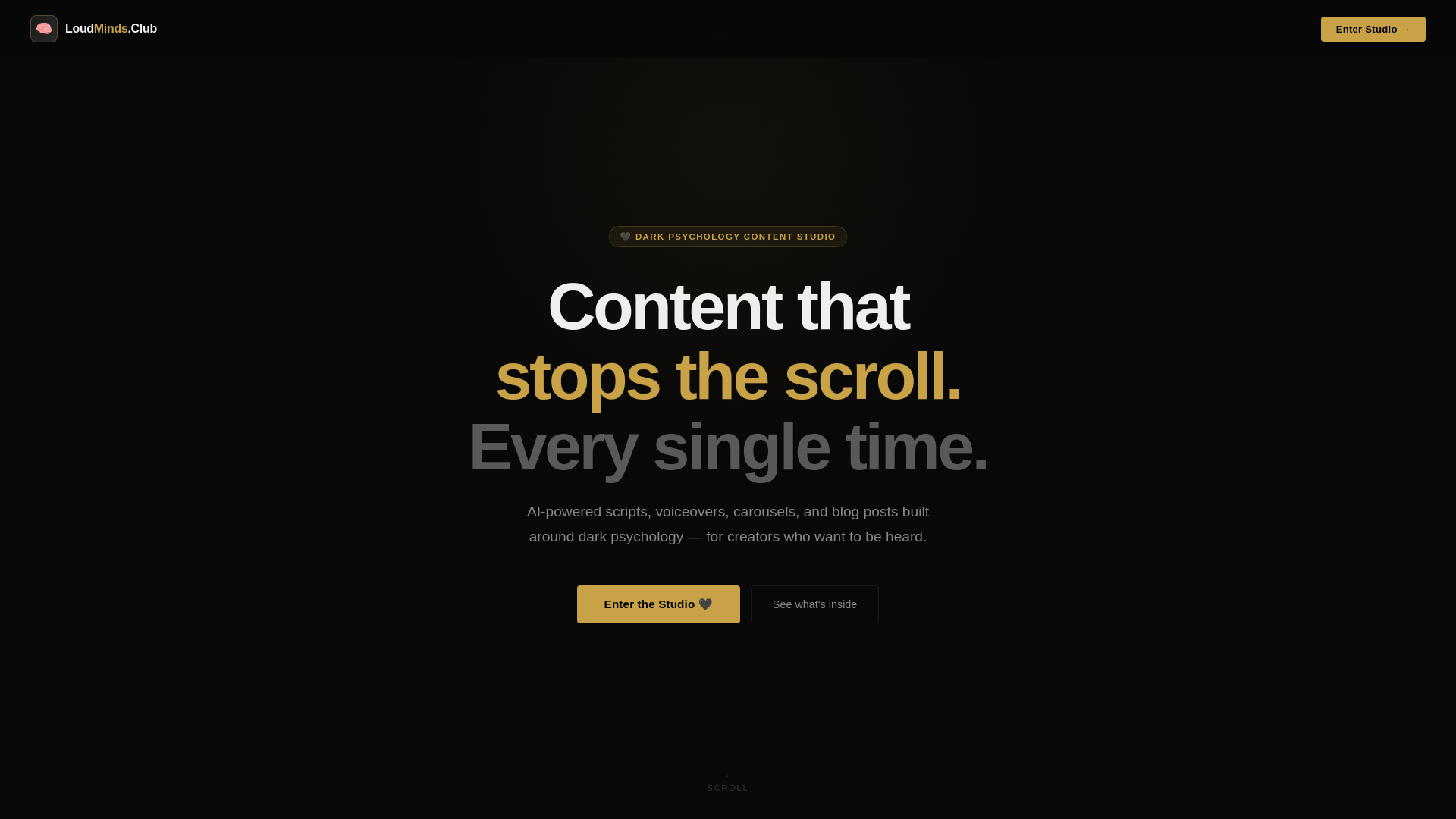 website screenshot of https://loudminds-landing.pages.dev/