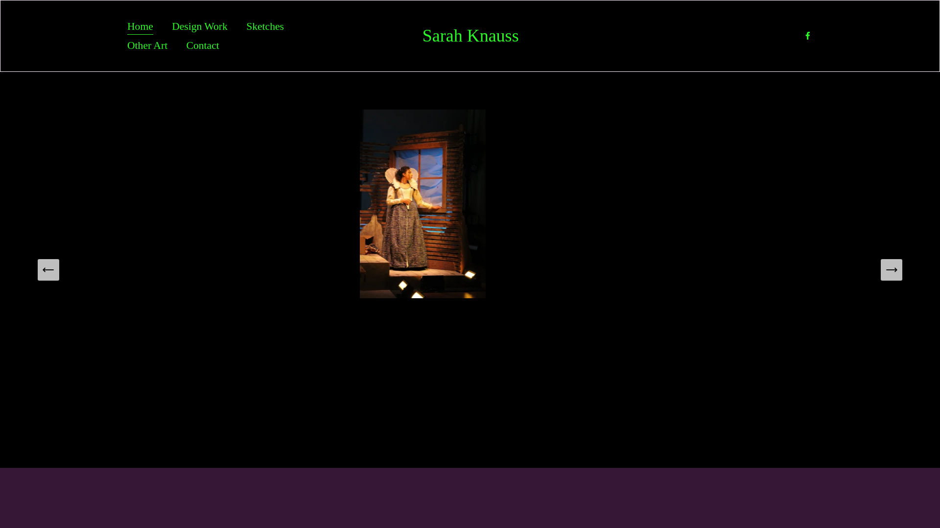 website screenshot of https://sarahknausscostumedesign.com/