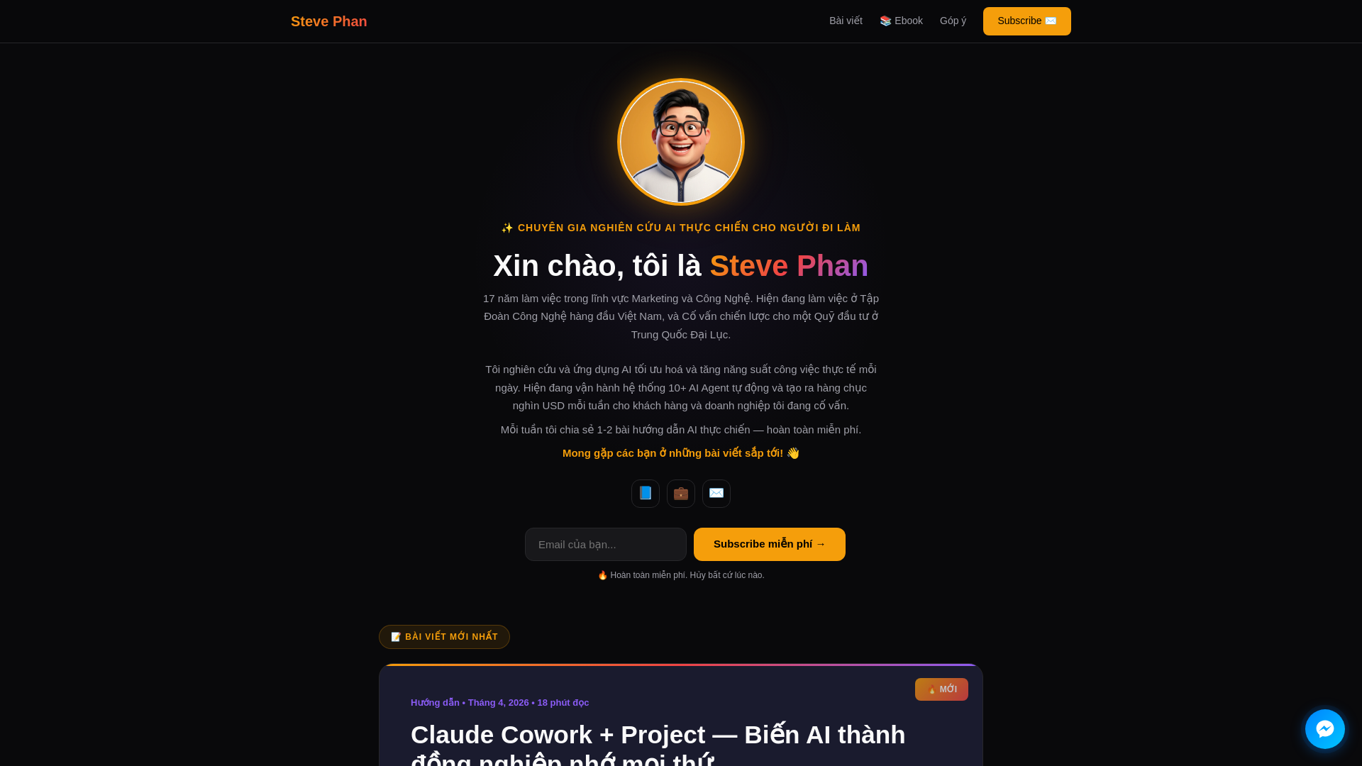 website screenshot of https://stevephan-blog.pages.dev/
