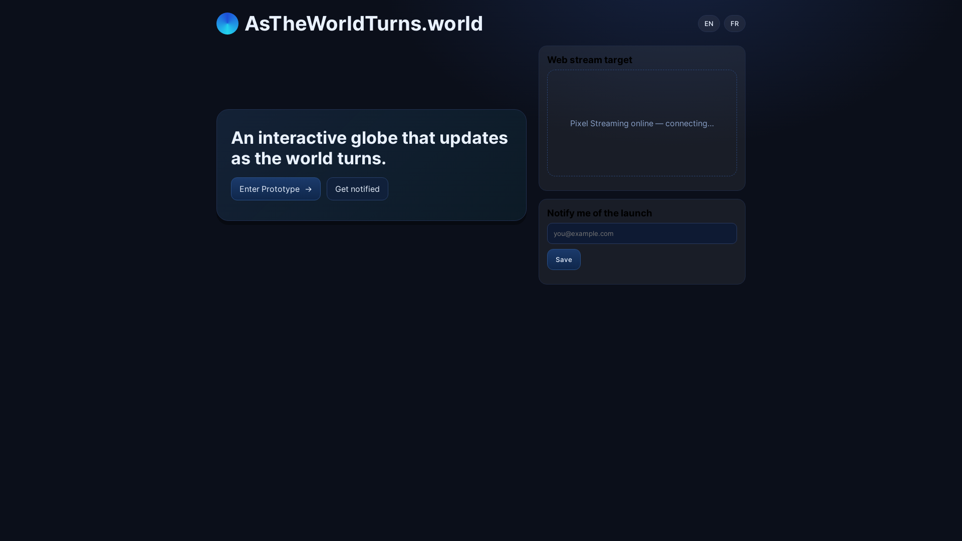 website screenshot of https://astheworldturns.world/