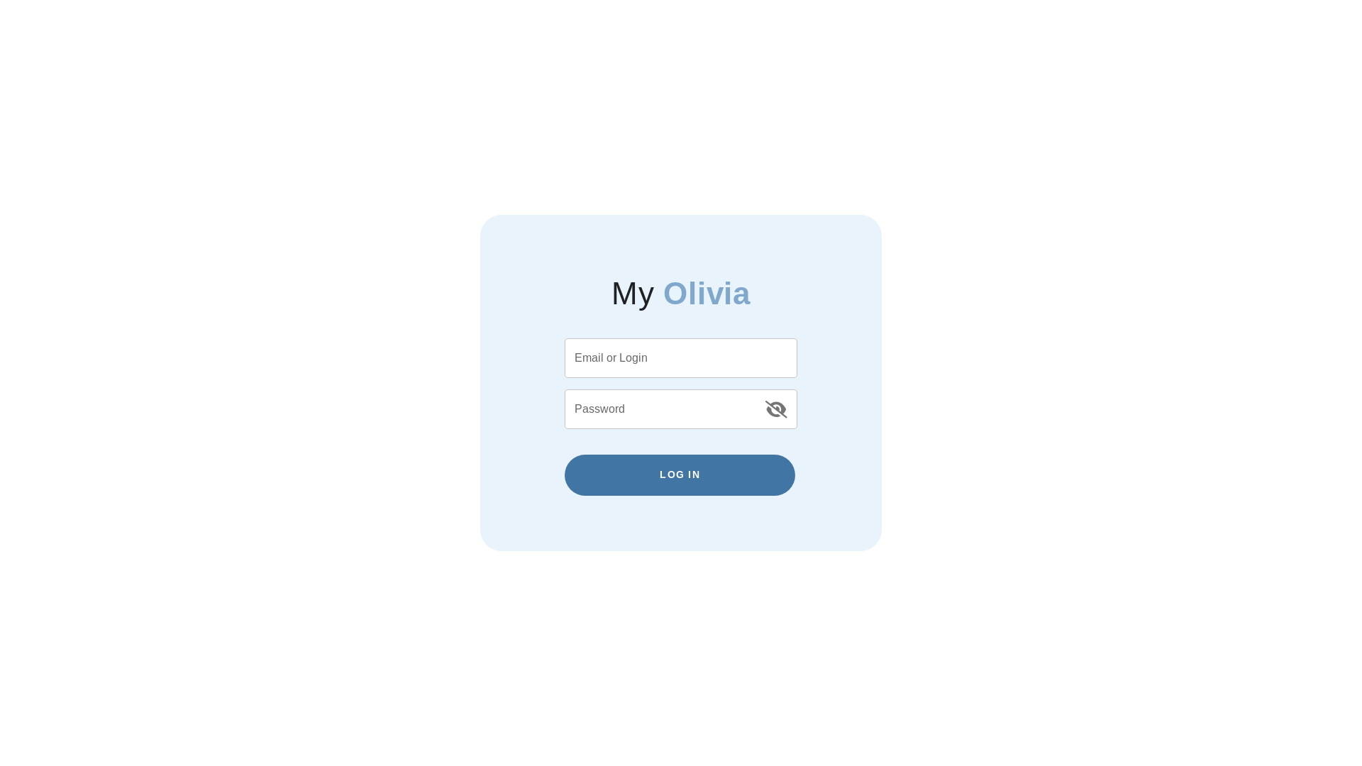 website screenshot of https://myolivia.app.oliviacentre.com/