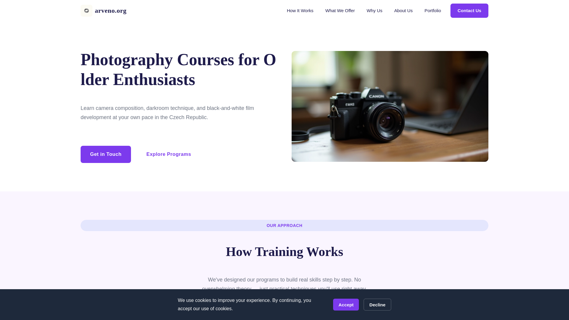 website screenshot of https://arveno.org/