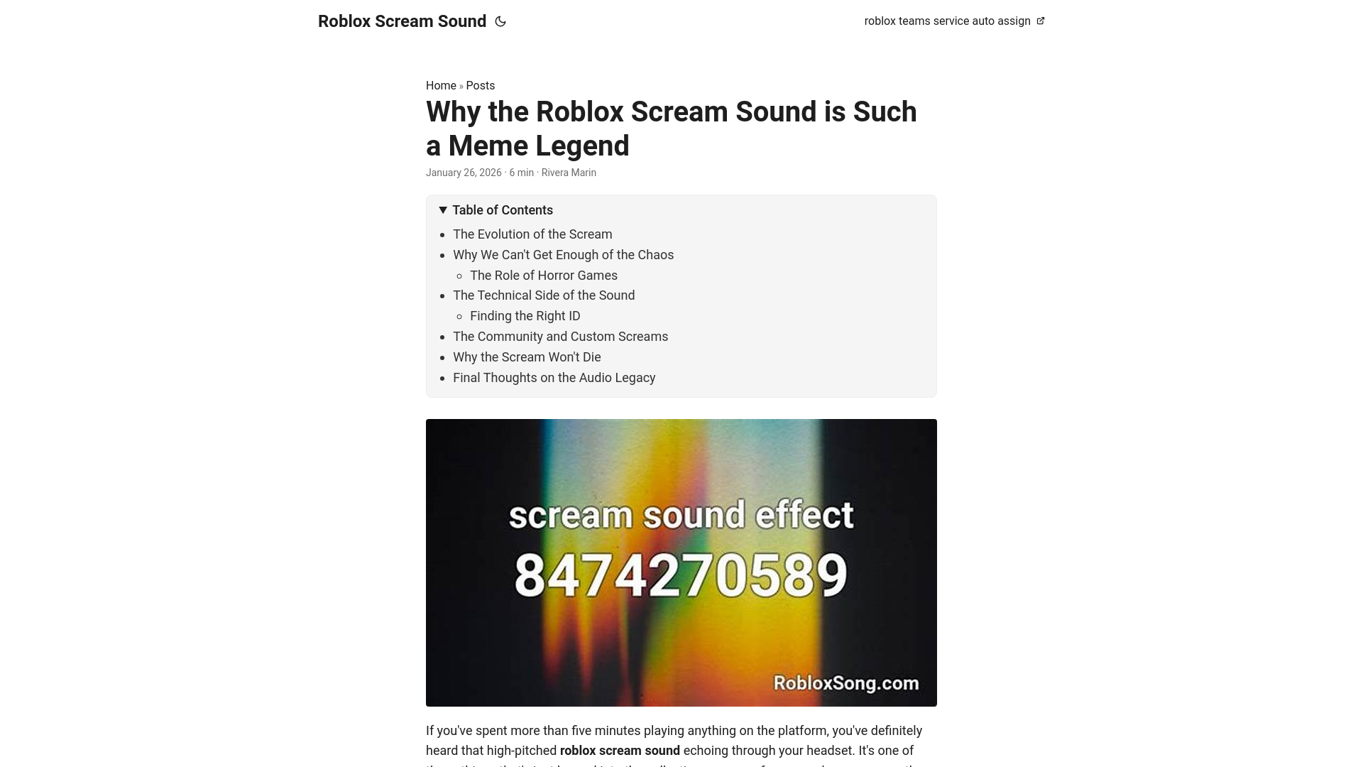 website screenshot of https://roblox-scream-sound.pages.dev/