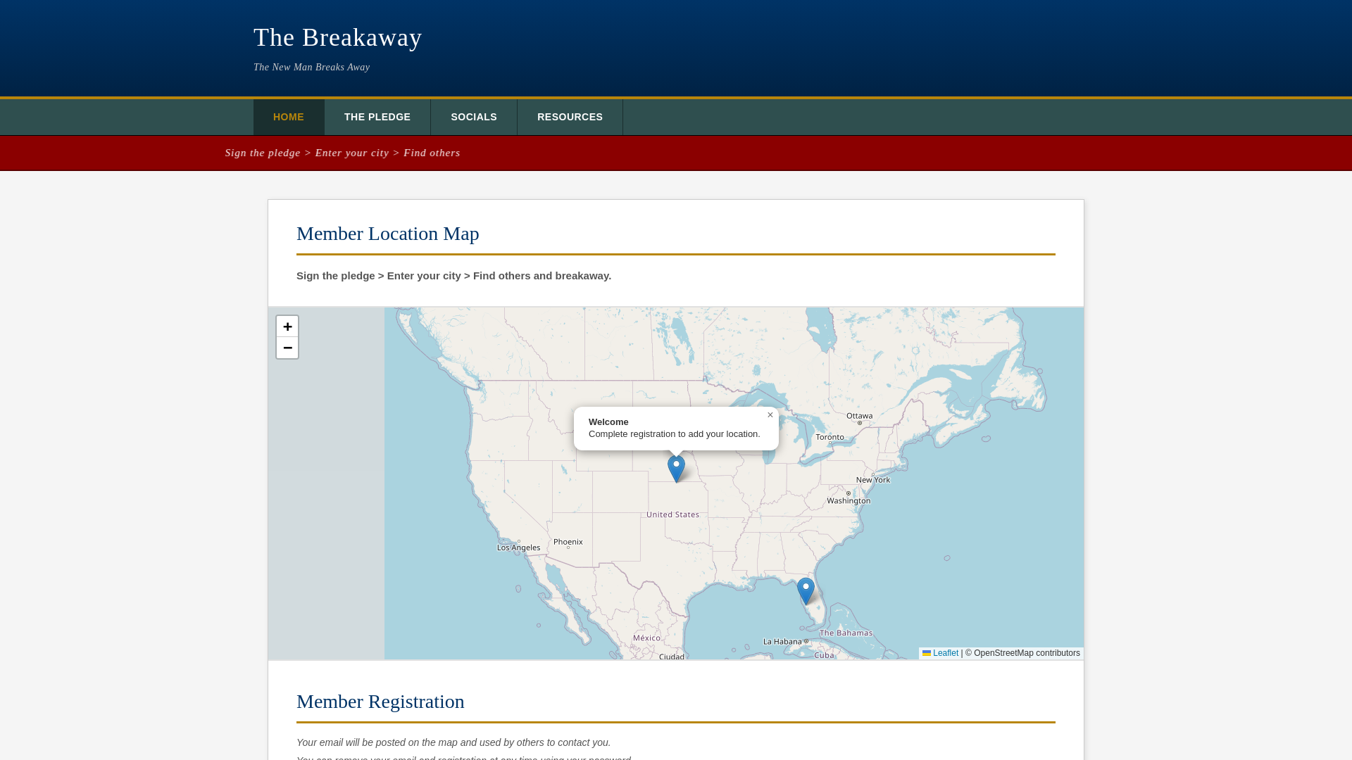 website screenshot of https://findthebreakaway.com/