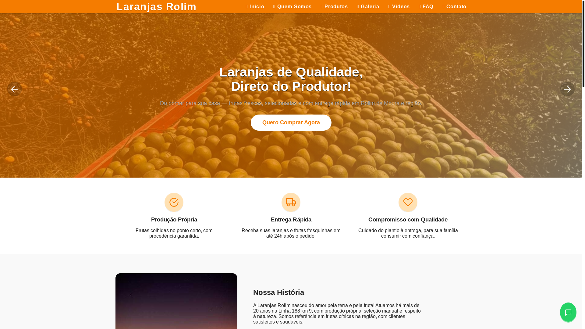 website screenshot of https://laranjasrolim.com.br/