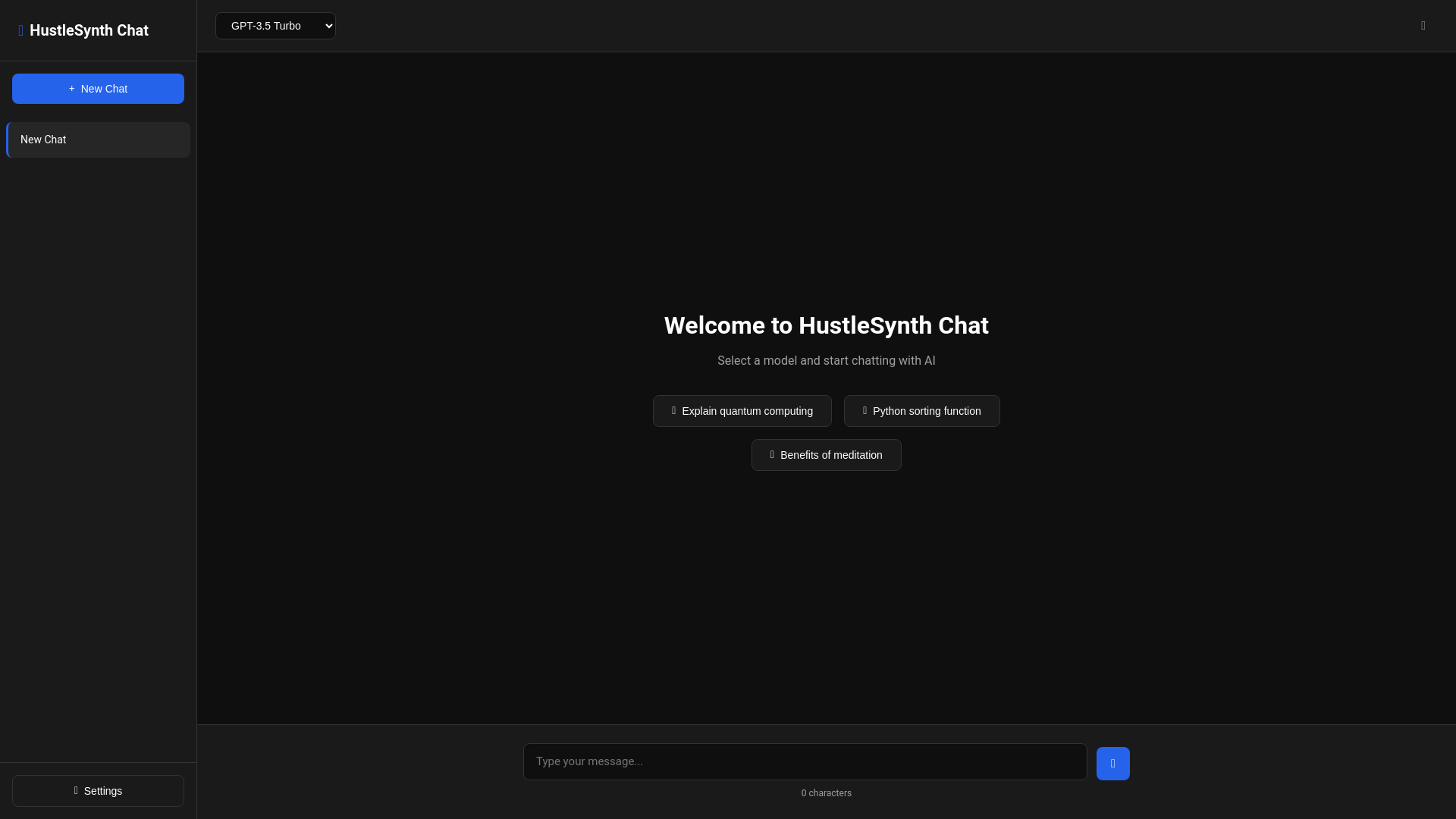 website screenshot of https://chat-hustlesynth-io.pages.dev/
