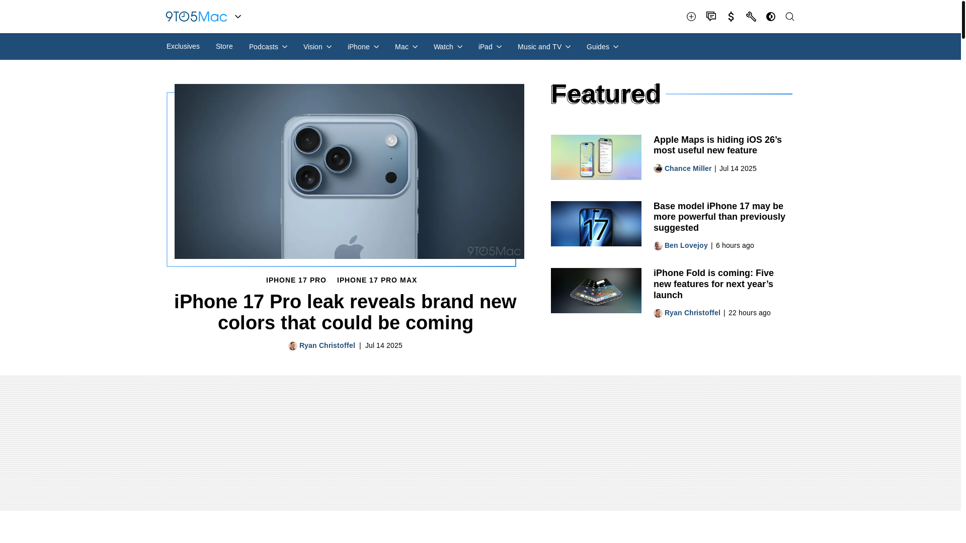 website screenshot of https://9to5mac.com/