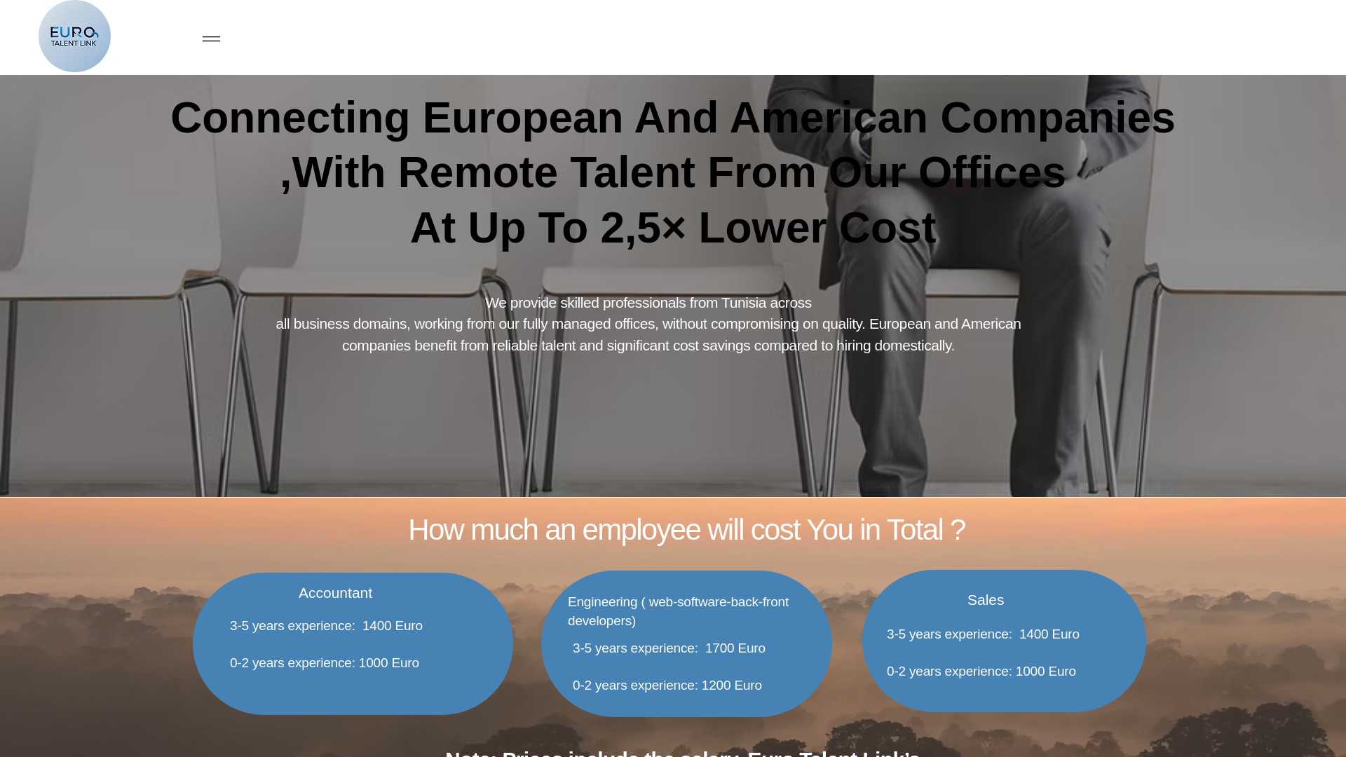 website screenshot of https://talentlinkeurope.net