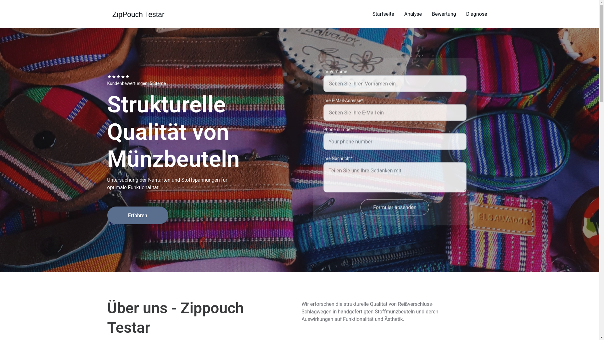 website screenshot of https://zippouchtestar.online/