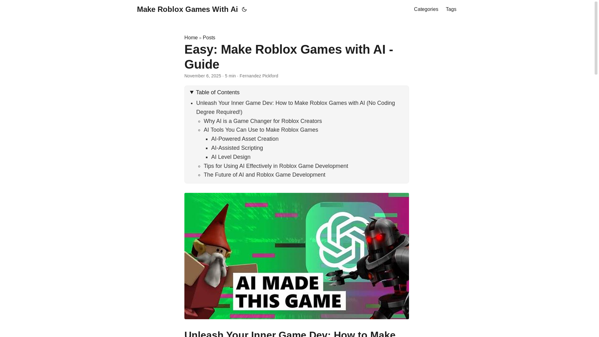website screenshot of https://make-roblox-games-with-ai.pages.dev/