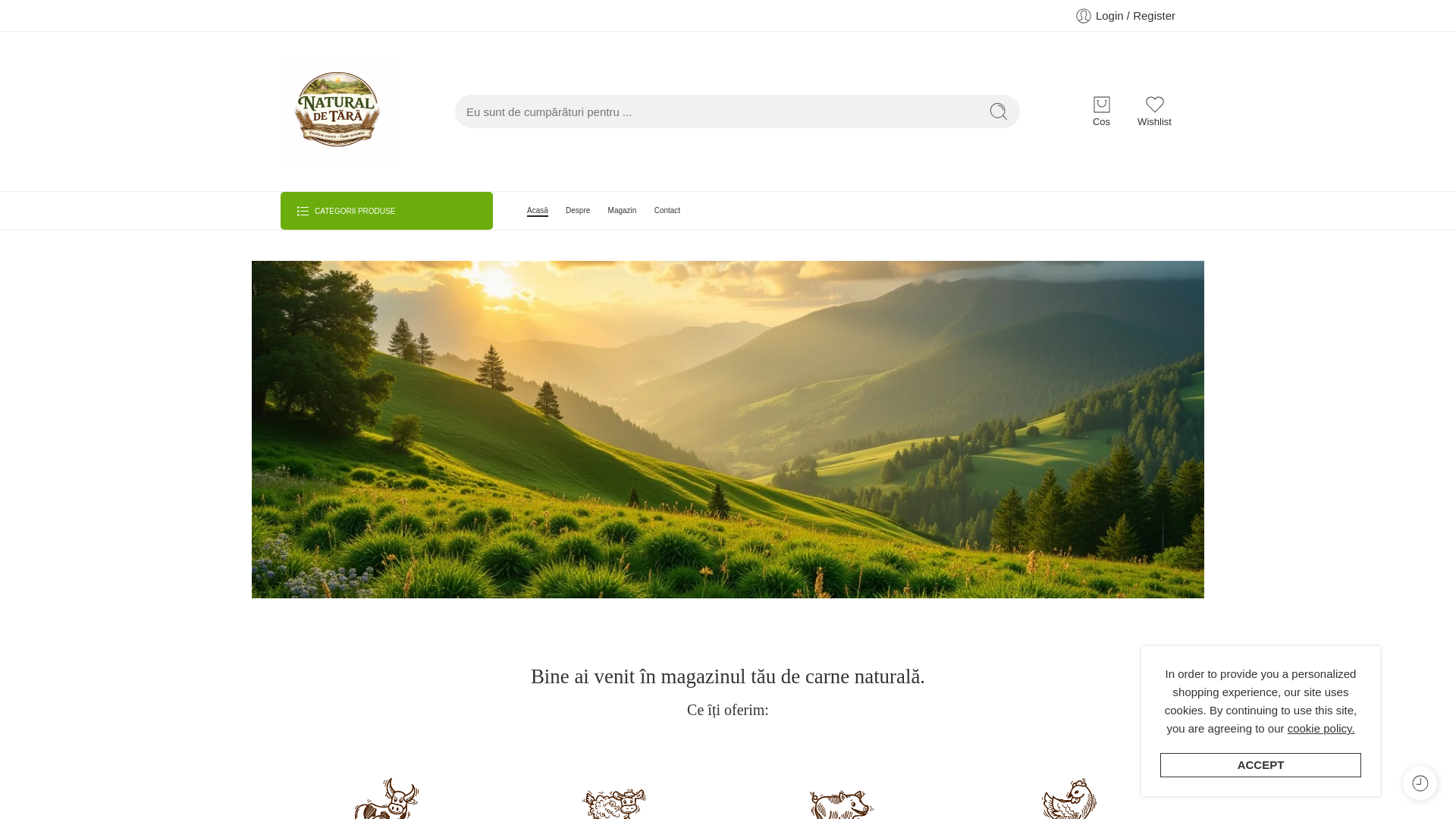 website screenshot of https://naturaldetara.ro