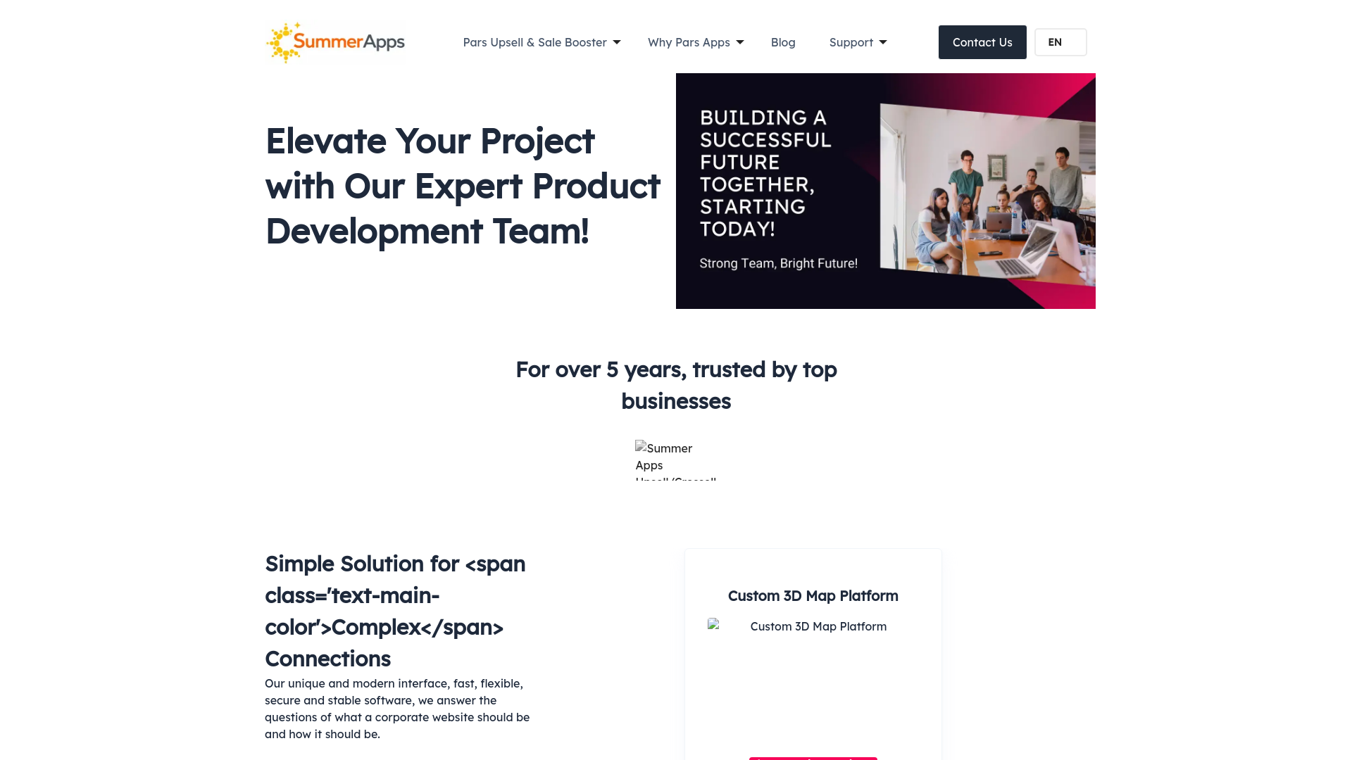 website screenshot of https://summer-apps.com/