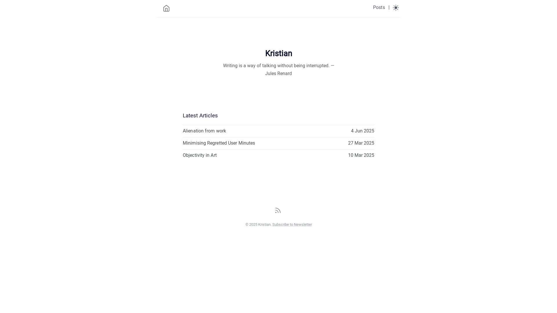 website screenshot of https://kristian.pages.dev/
