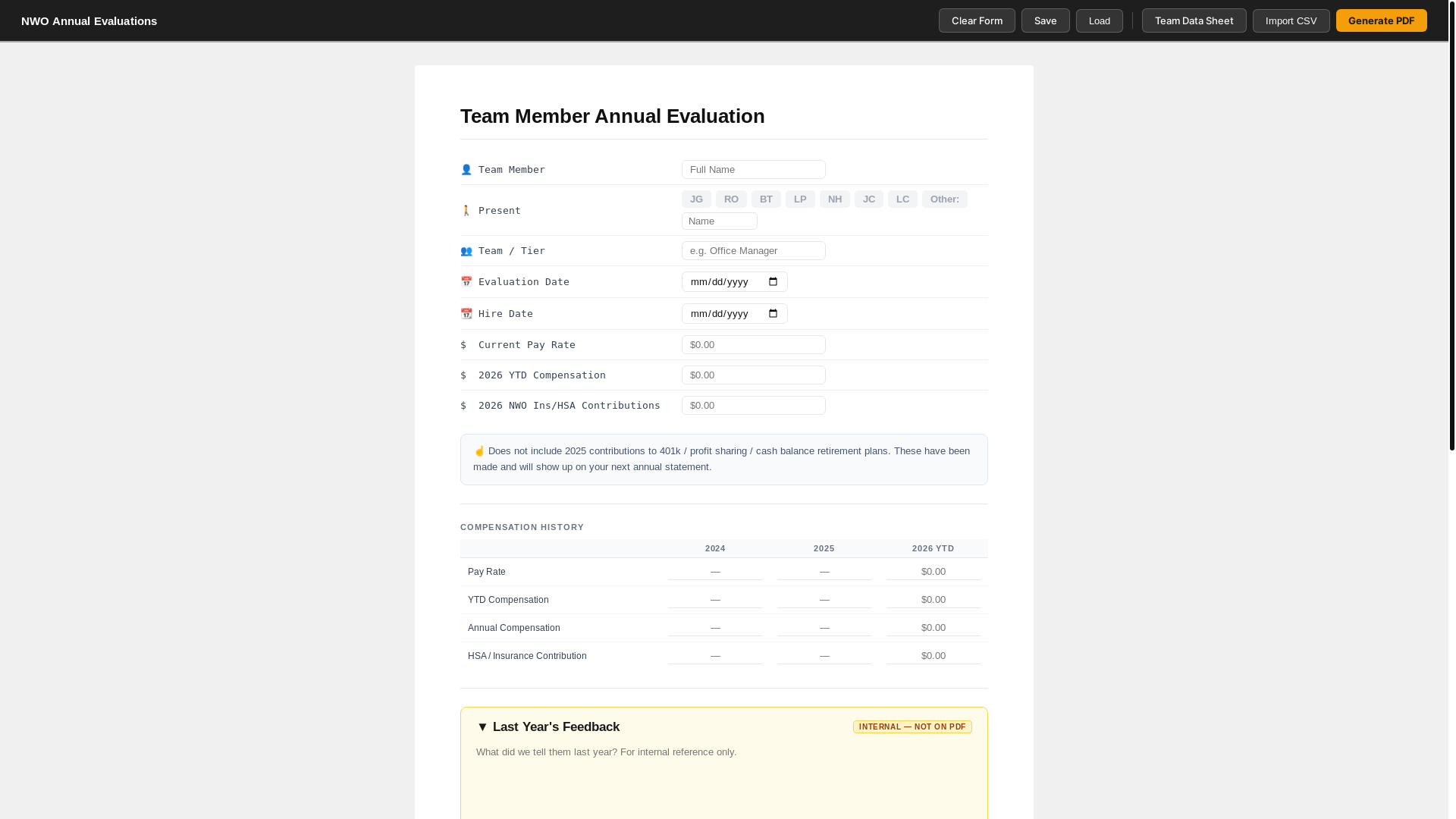 website screenshot of https://nwo-annual-evals.pages.dev/