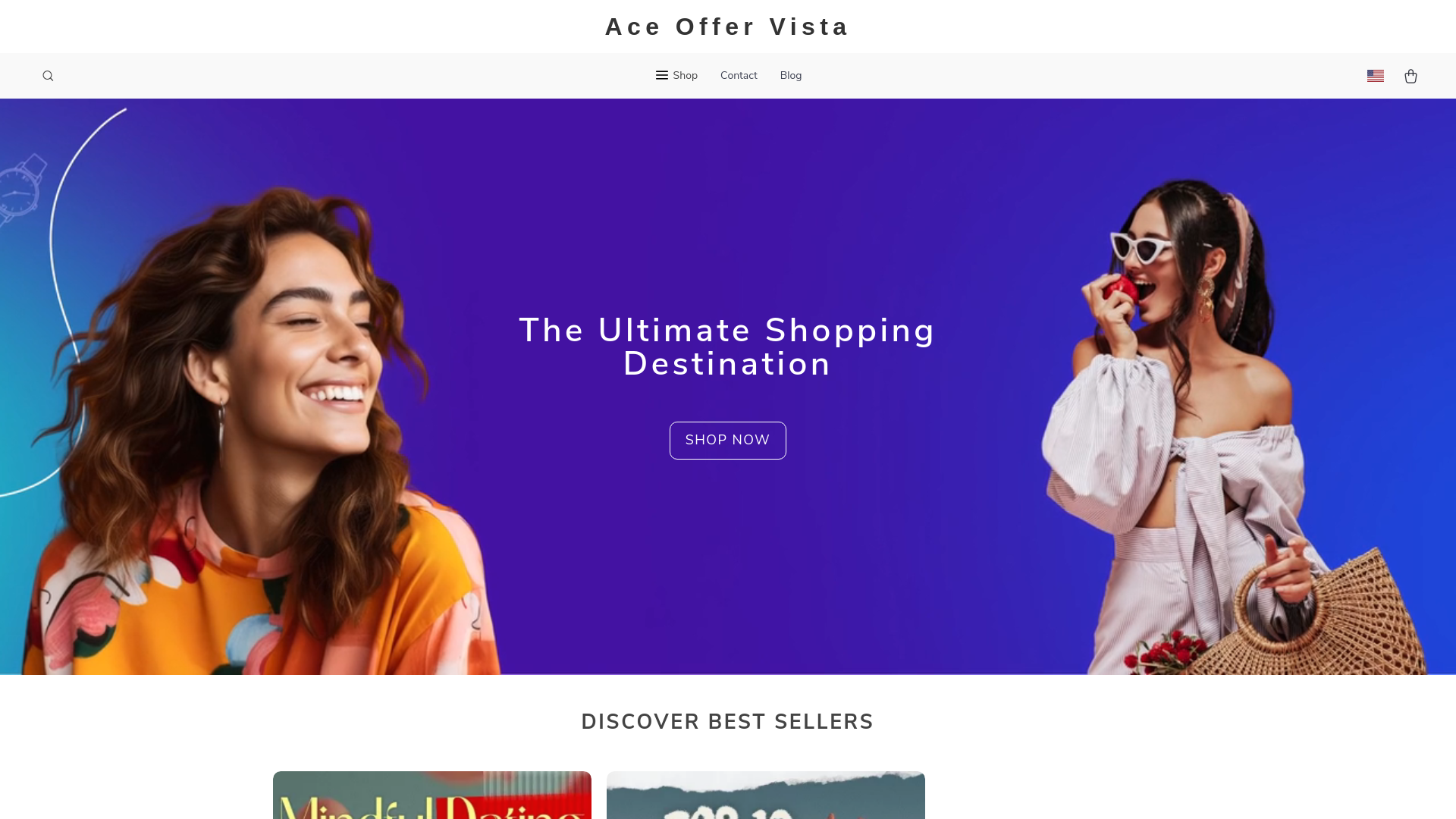 website screenshot of https://aceoffervista.shop/