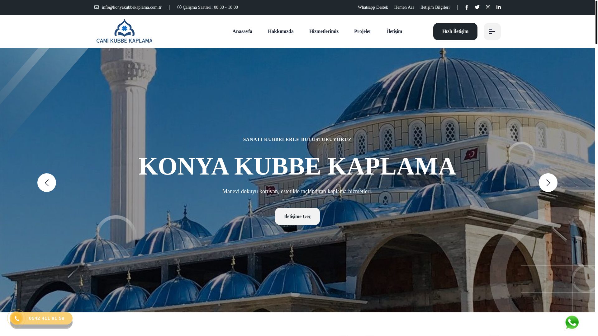 website screenshot of https://konyakubbekaplama.com.tr/