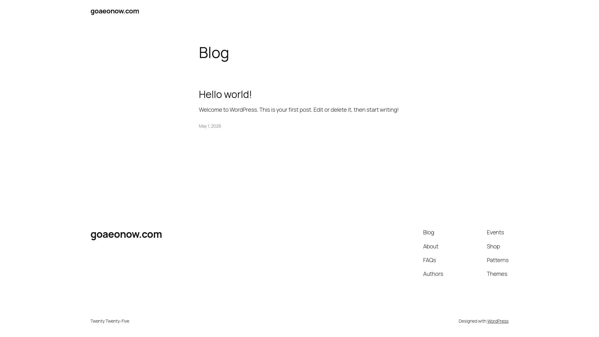 website screenshot of https://goaeonow.com/