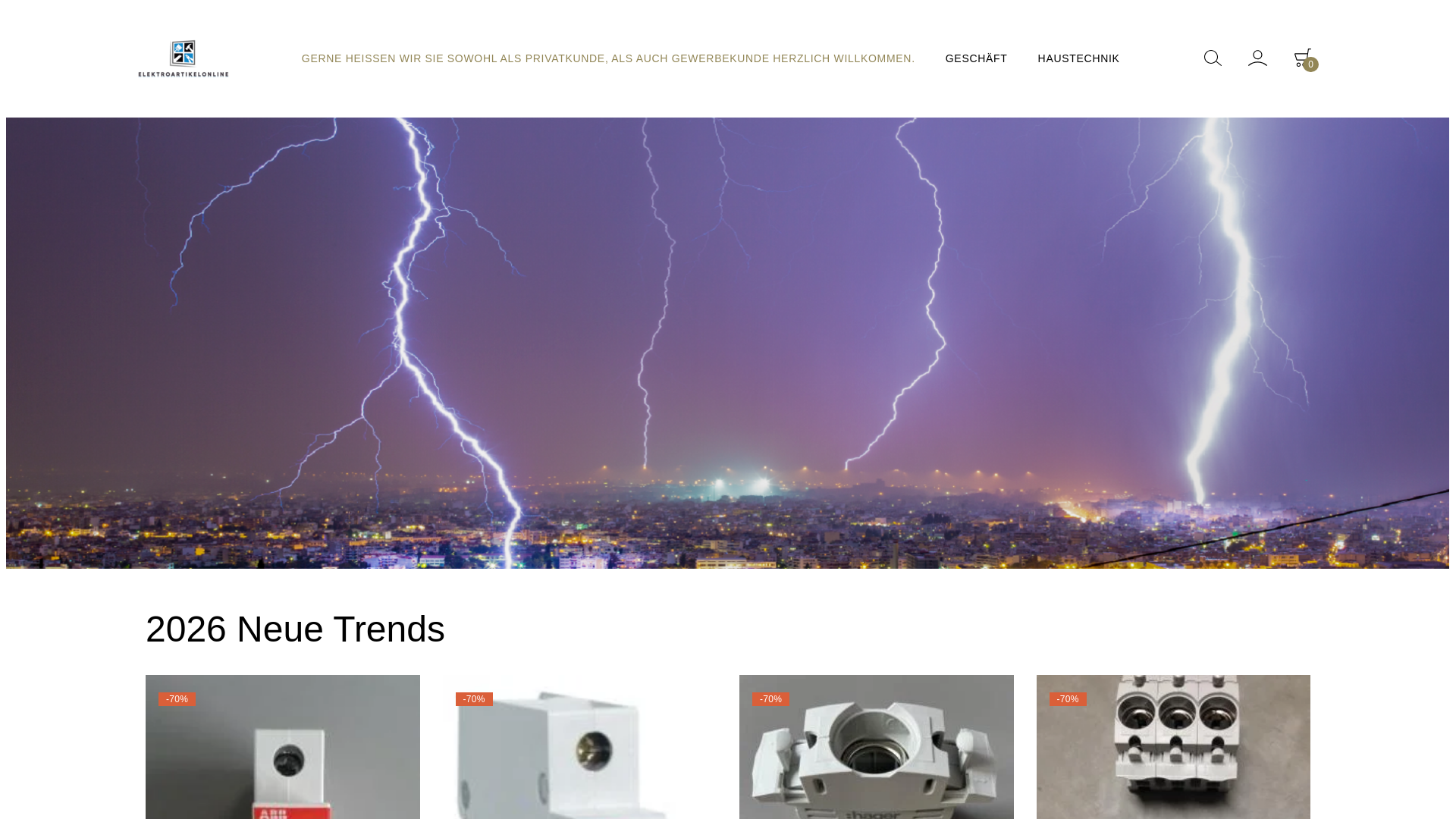 website screenshot of https://elektroartikelonline.com