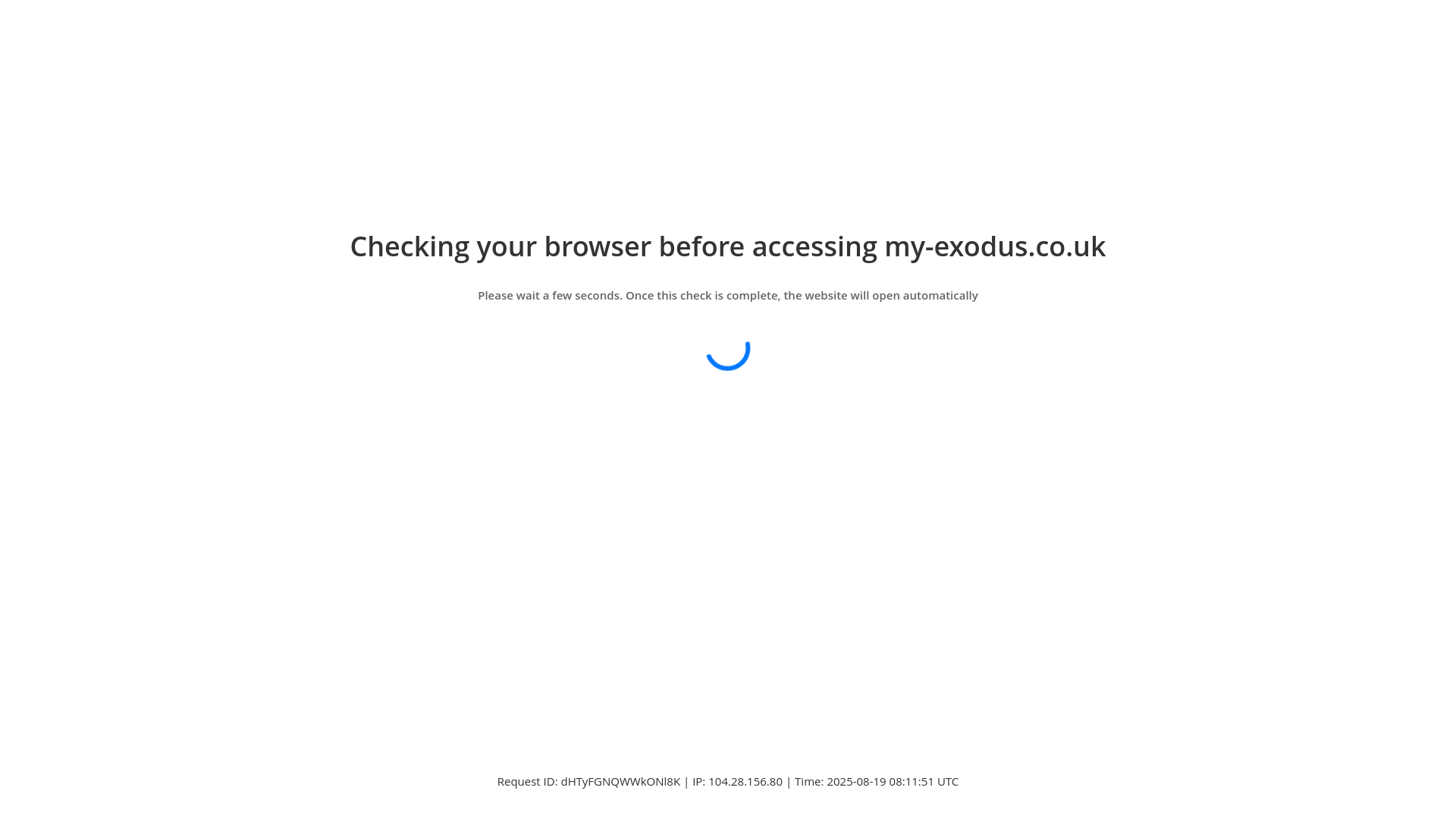 website screenshot of https://my-exodus.co.uk/