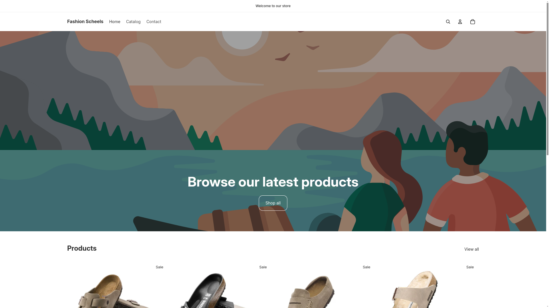 website screenshot of https://fashionscheels.com/