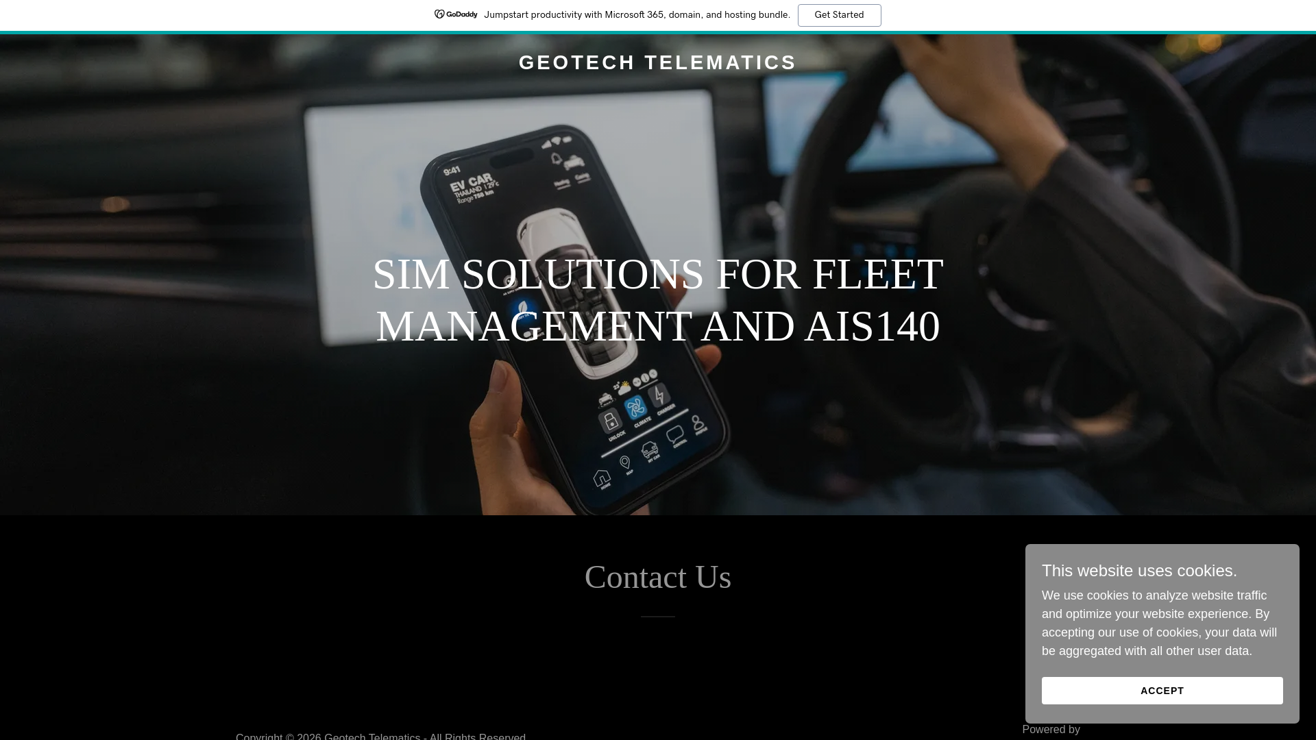 website screenshot of https://geotechtelematics.com/
