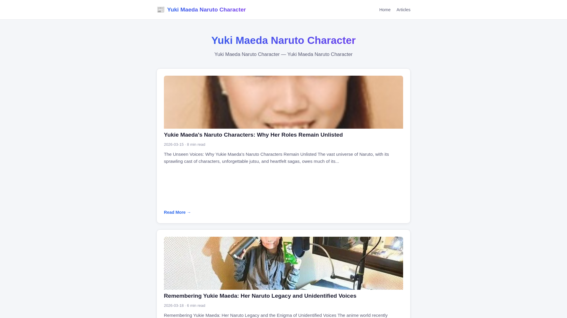 website screenshot of https://yuki-maeda-naruto-character.pages.dev/