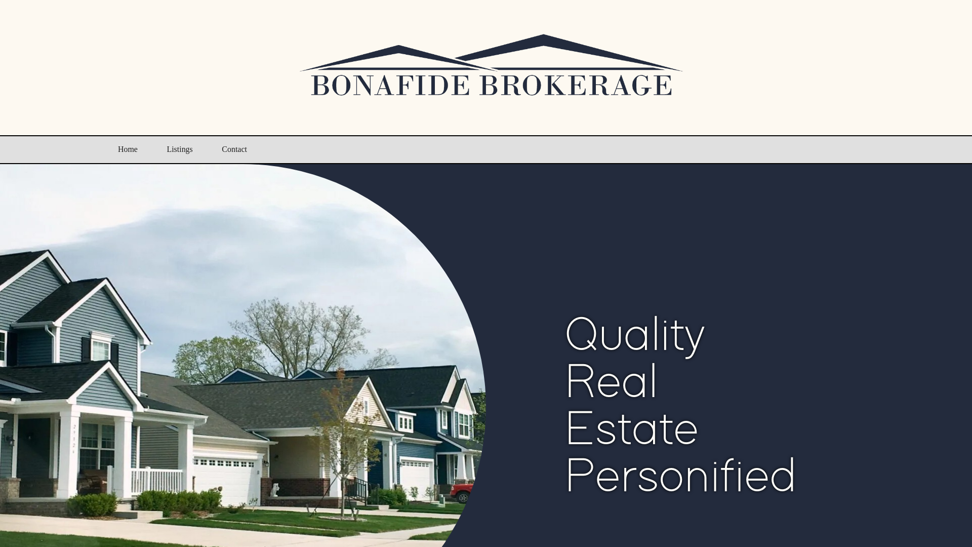 website screenshot of https://bonafidebrokerage.com/