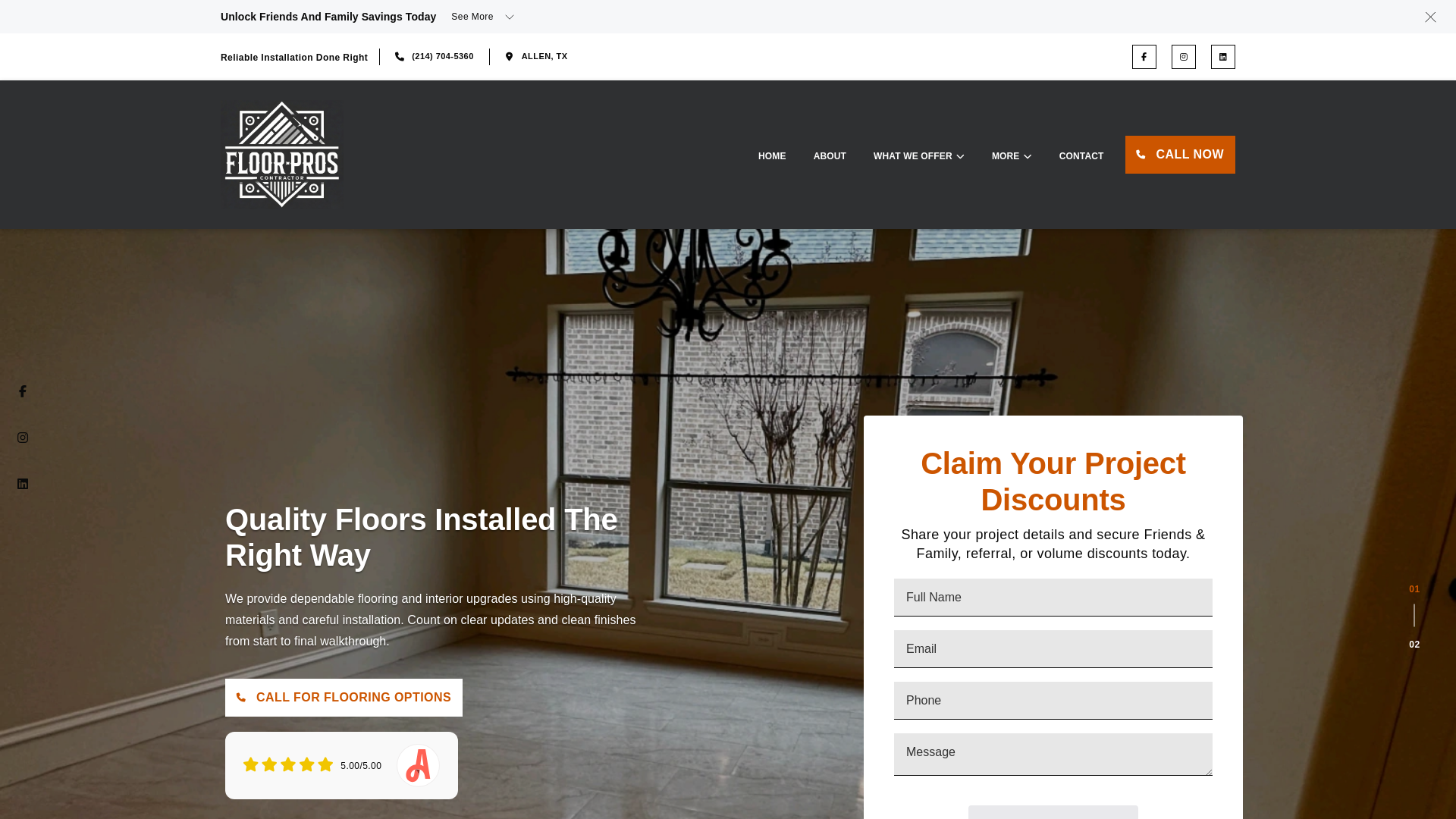 website screenshot of https://floorspros.net/