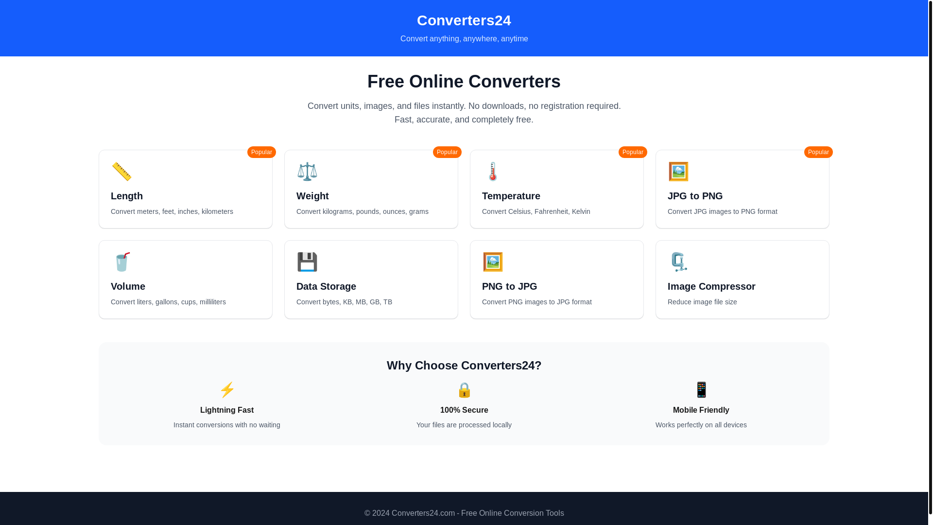 website screenshot of https://converters24.pages.dev/