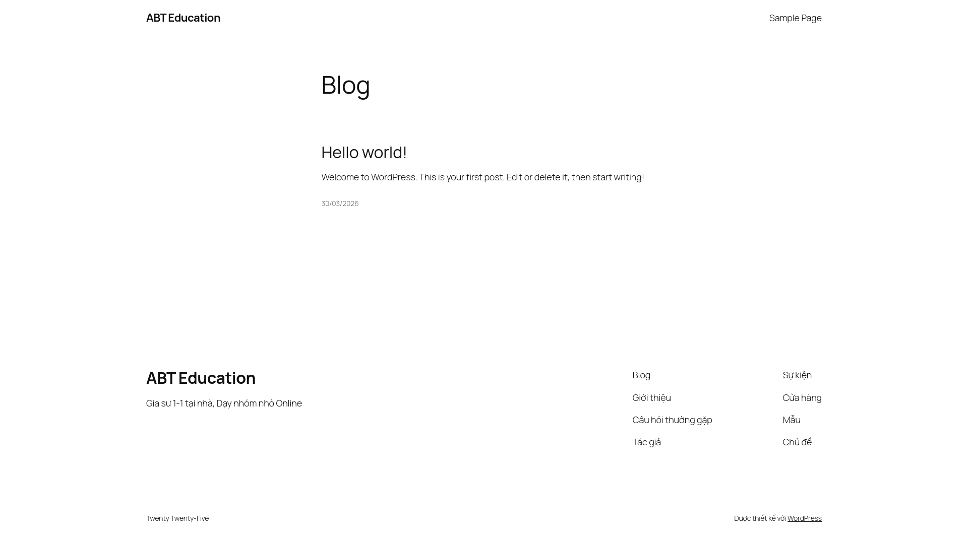 website screenshot of https://abtedu.vn
