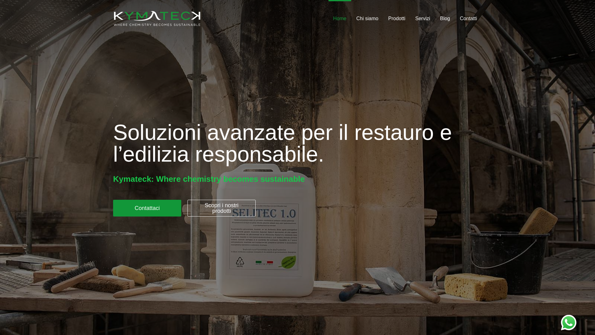 website screenshot of https://kymateck.it
