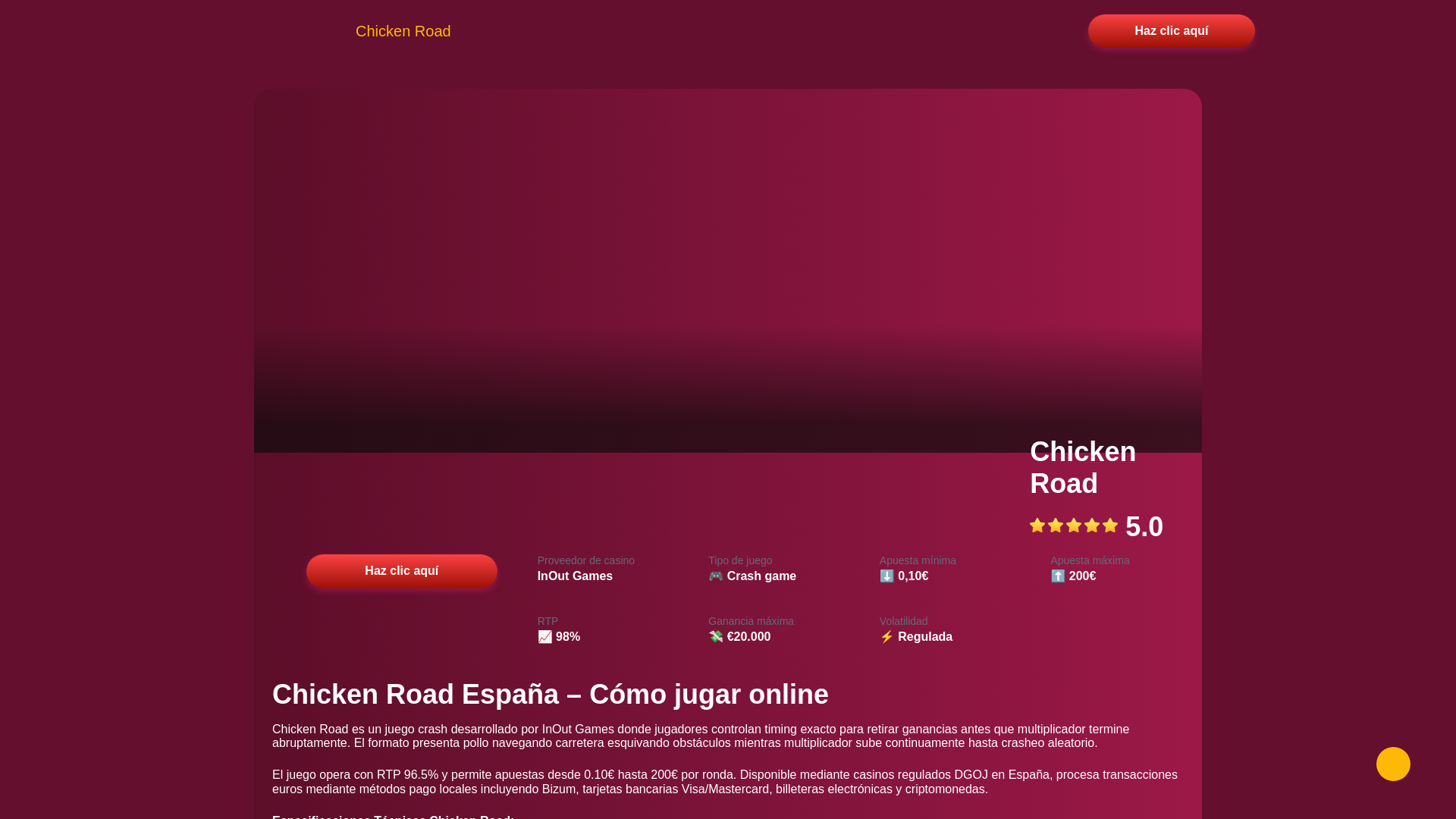 website screenshot of https://chicken-roads-juego.es/