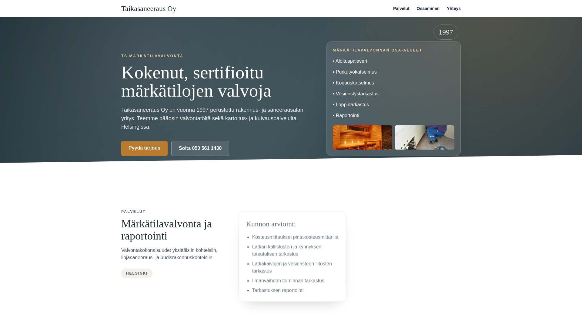 website screenshot of https://taikasaneeraus.pages.dev/