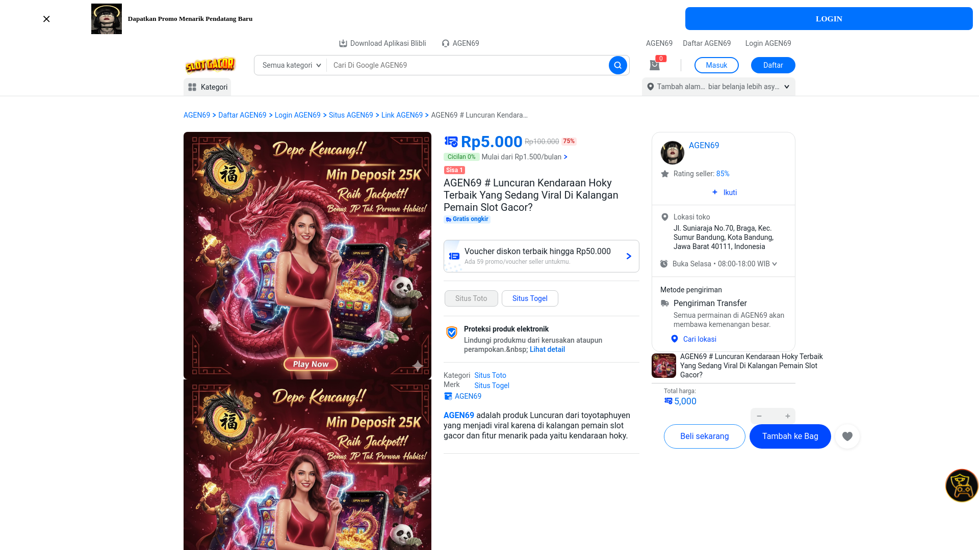 website screenshot of https://agen69-lp-gacor.pages.dev/