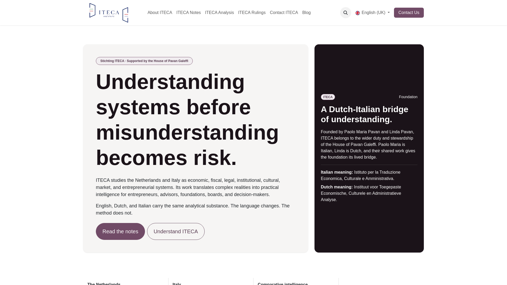 website screenshot of https://itecafoundation.com/