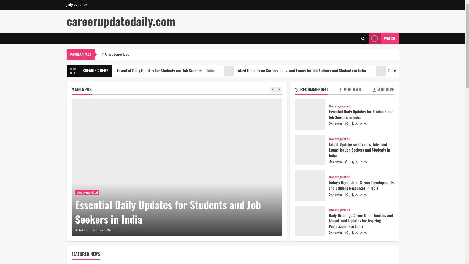 website screenshot of https://careerupdatedaily.com/
