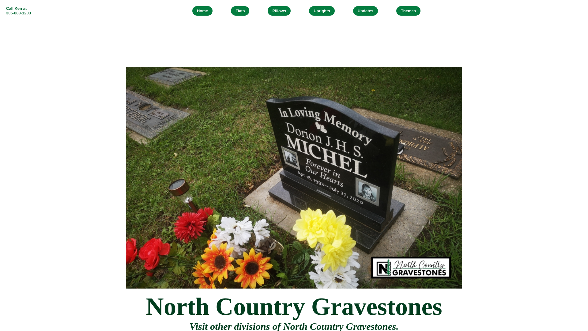 website screenshot of https://northcountrypetplaques.ca/