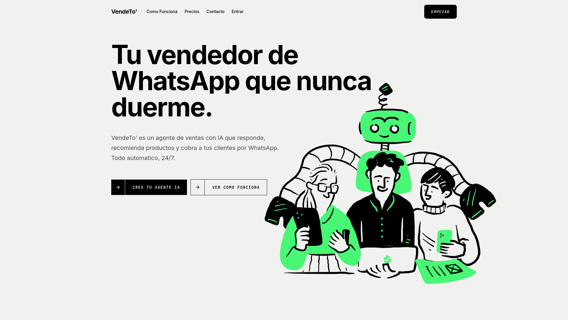 website screenshot of https://vendeto.do/