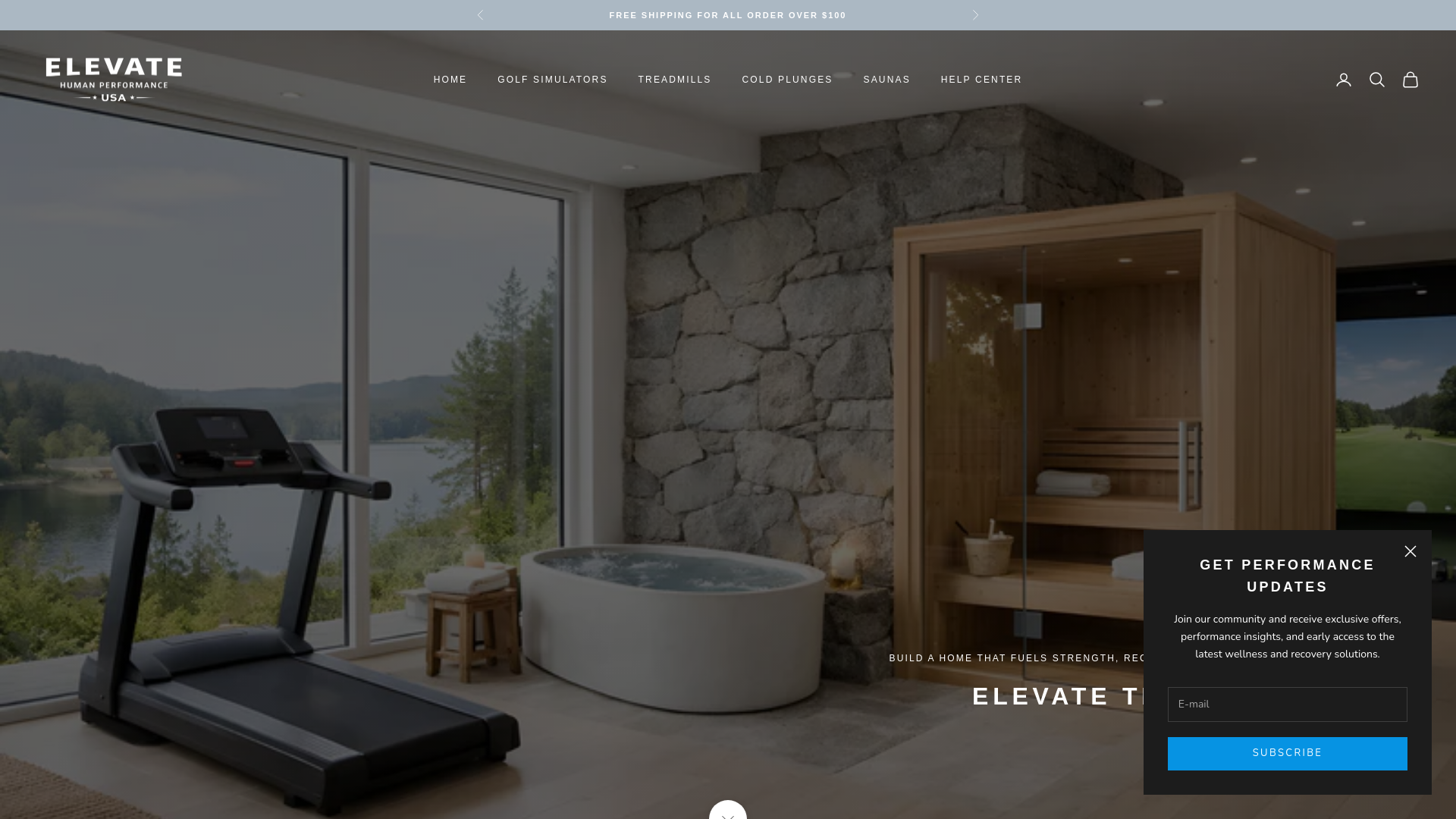 website screenshot of https://elevatehumanperformanceusa.com/