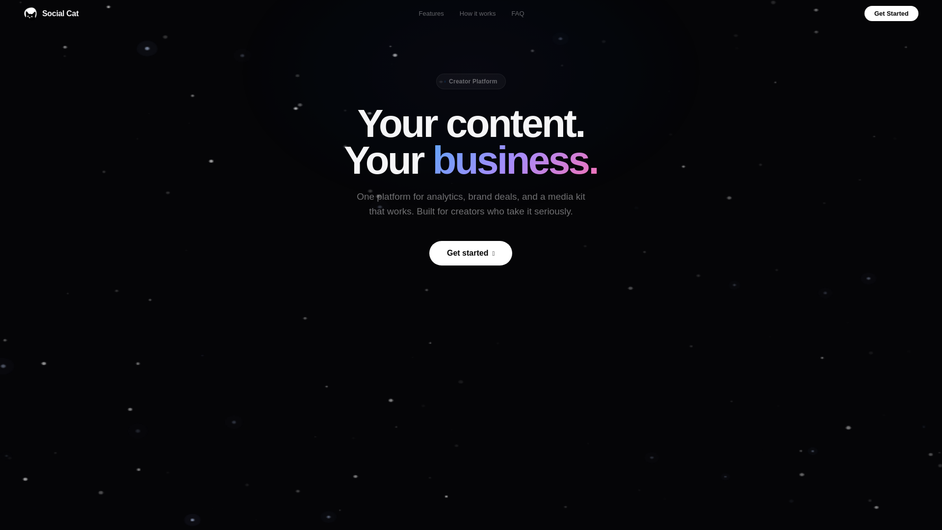 website screenshot of https://socialcat.team