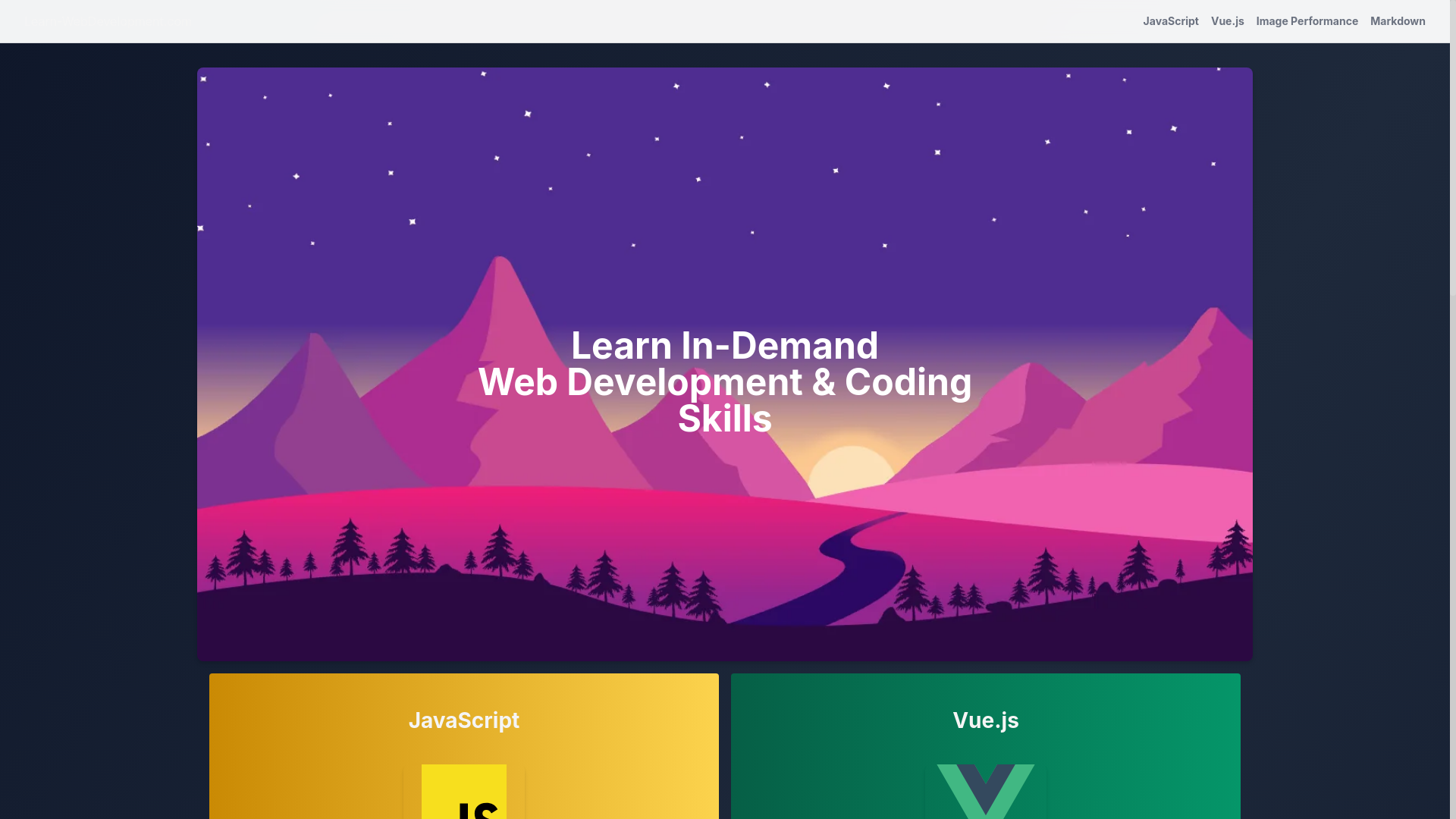 website screenshot of https://learn-webdevelopment.pages.dev/