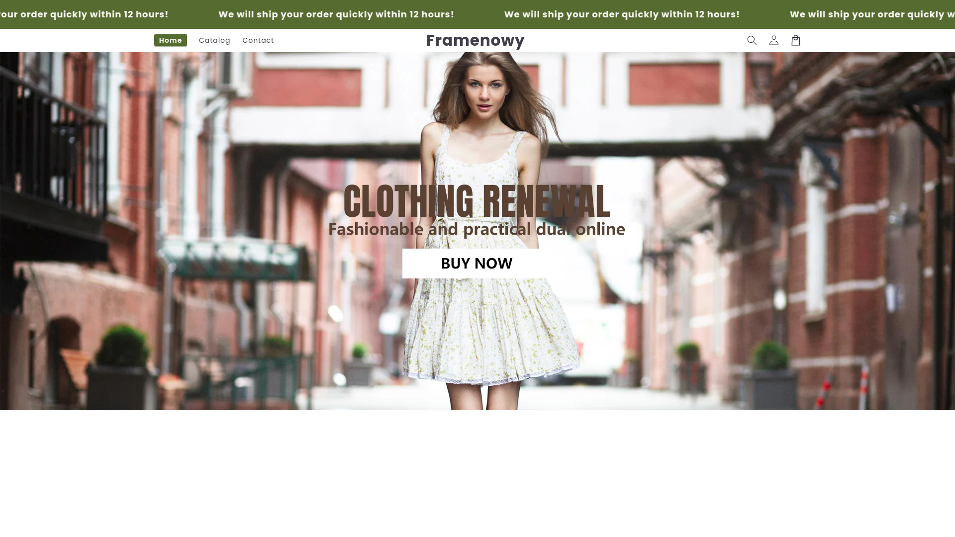 website screenshot of https://framenowy.com/