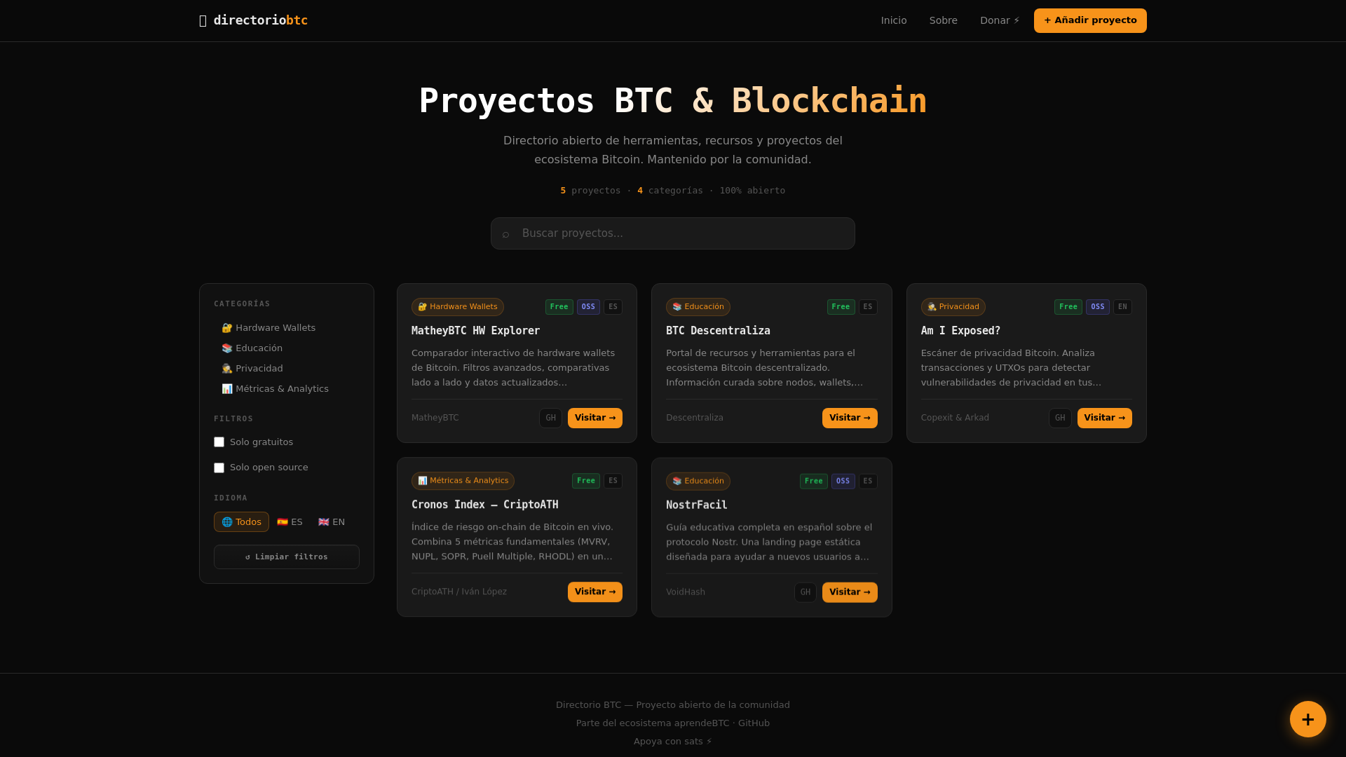 website screenshot of https://btc-projects.pages.dev/